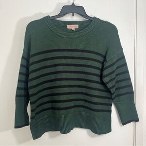 Philosophy Republic Clothing Forest Green Black Striped Sweater Sz XL Preppy Y2K